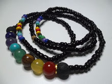 Load image into Gallery viewer, Chakra Lava Rock Difuser Waist beads
